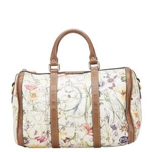 Gucci Flora Flower handbag bag Beige Tan brown multicolor leather